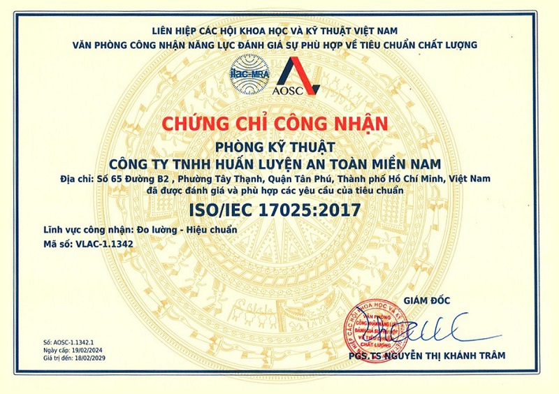 Chứng chỉ công nhận năng lực phòng hiệu chuẩn